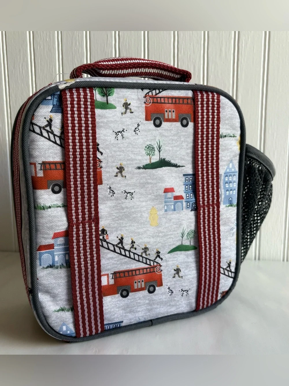 New Pottery Barn Kids Fire Truck Lunch Box Personalized Carter Fireman Lunchbox